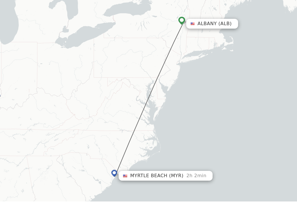 Direct (nonstop) flights from Albany to Myrtle Beach schedules