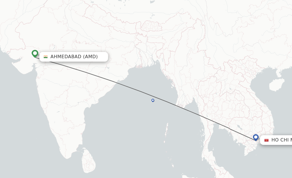 Direct (nonstop) flights from Ahmedabad to Ho Chi Minh City