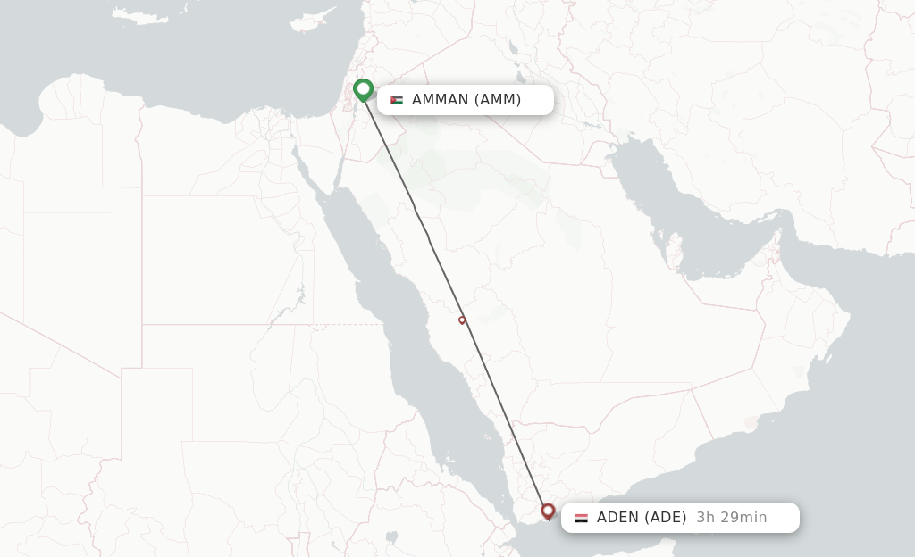 Direct (nonstop) flights from Amman to Aden schedules