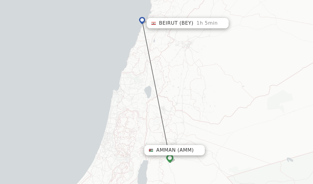 Direct (nonstop) flights from Amman to Beirut schedules