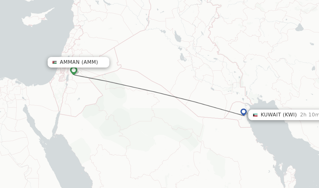 Direct (nonstop) flights from Amman to Kuwait schedules