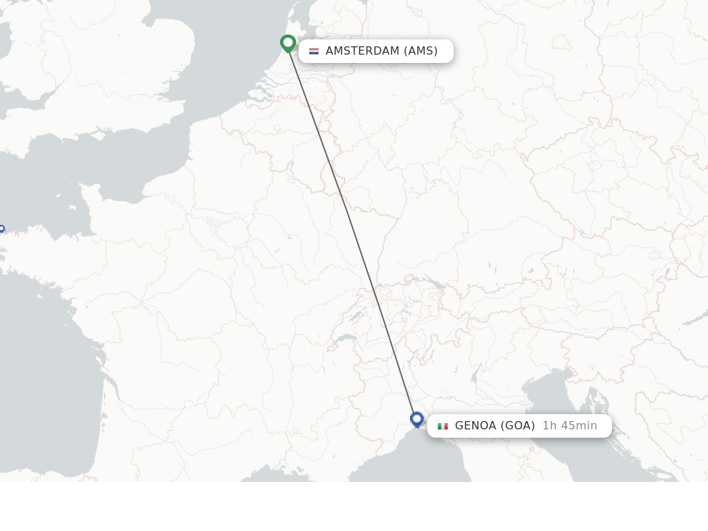 Direct (nonstop) flights from Amsterdam to Genoa schedules