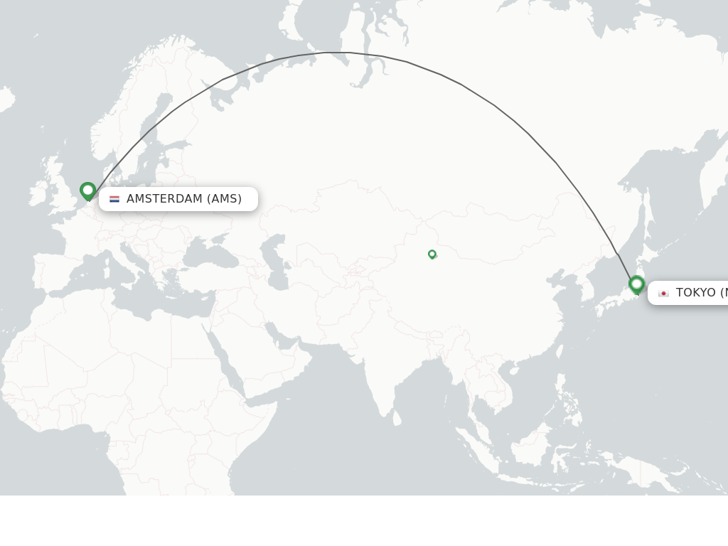 Direct (nonstop) flights from Amsterdam to Tokyo schedules