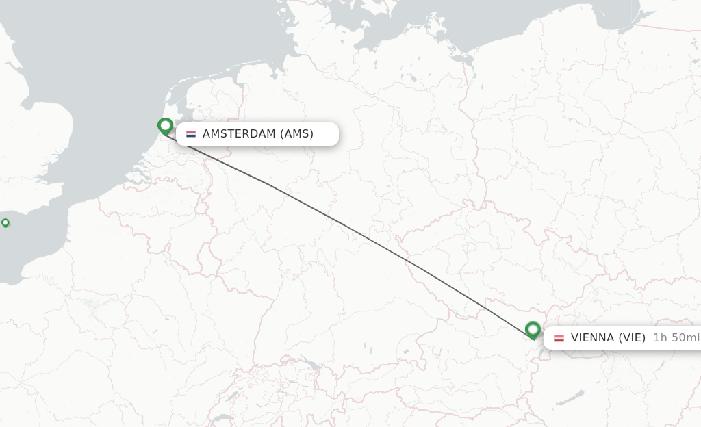 Direct (nonstop) flights from Amsterdam to Vienna schedules