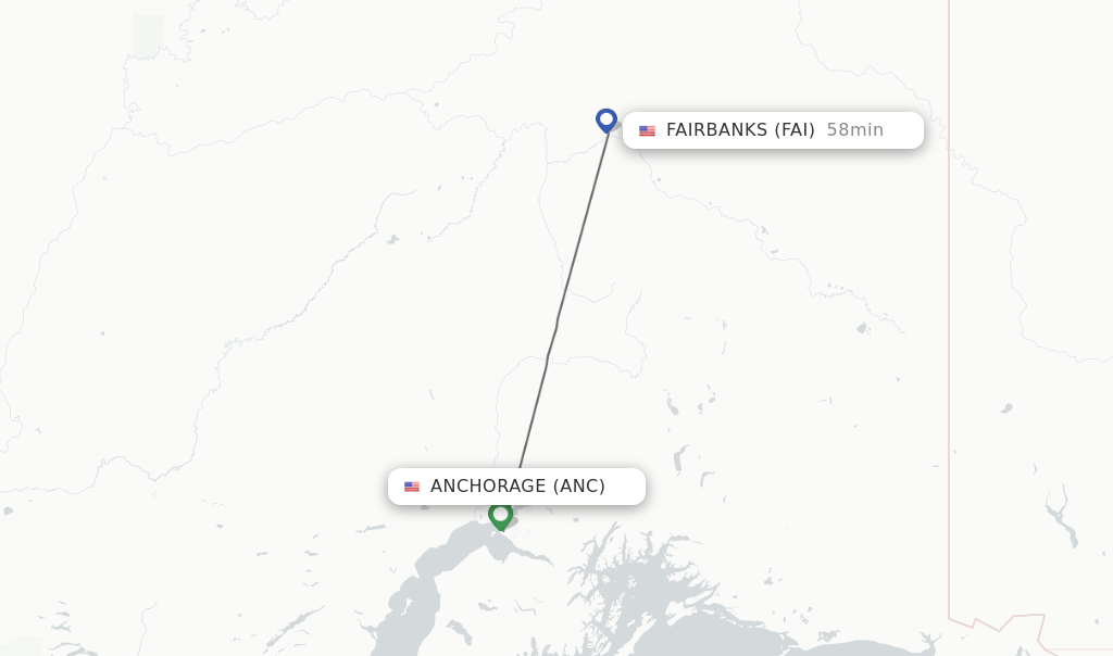 Direct (nonstop) flights from Anchorage to Fairbanks schedules