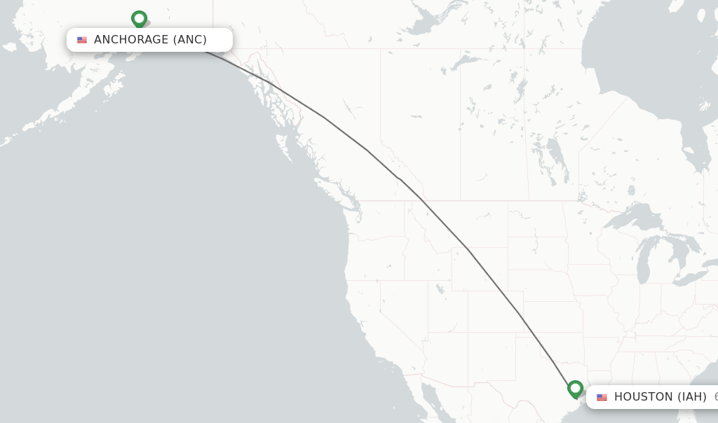 Direct (nonstop) flights from Anchorage to Houston schedules