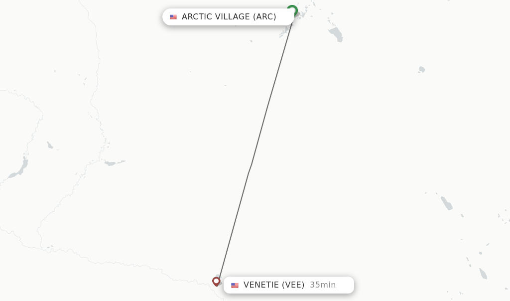 Direct (nonstop) flights from Arctic Village to schedules