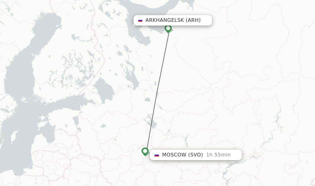 Direct (nonstop) flights from Arkhangelsk to Moscow schedules