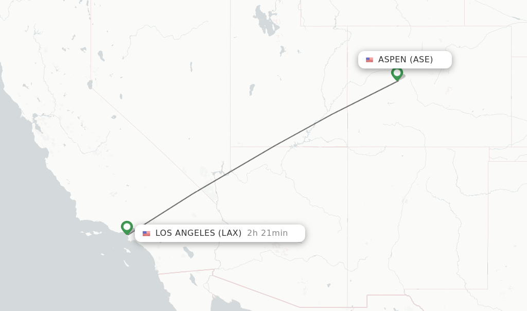 Direct (nonstop) flights from Aspen to Los Angeles schedules