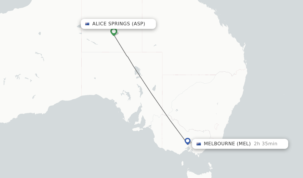 Direct (nonstop) flights from Alice Springs to Melbourne schedules