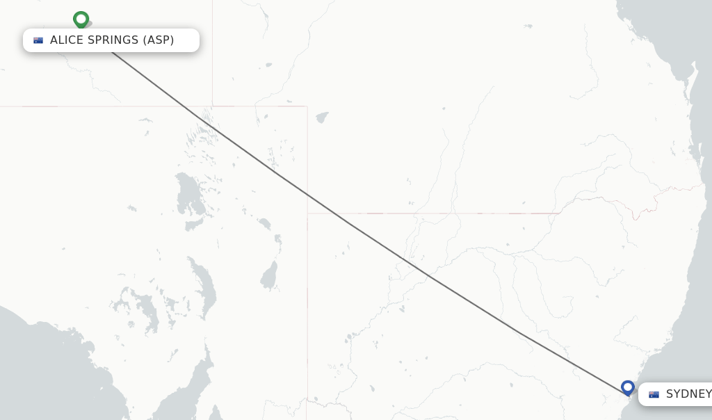 Direct (nonstop) flights from Alice Springs to Sydney schedules