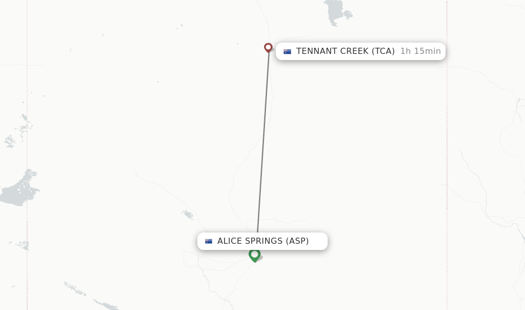 Direct (nonstop) flights from Alice Springs to Tennant Creek