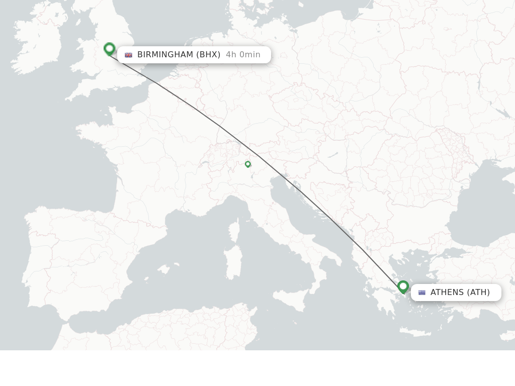 Direct (nonstop) flights from Athens to Birmingham schedules