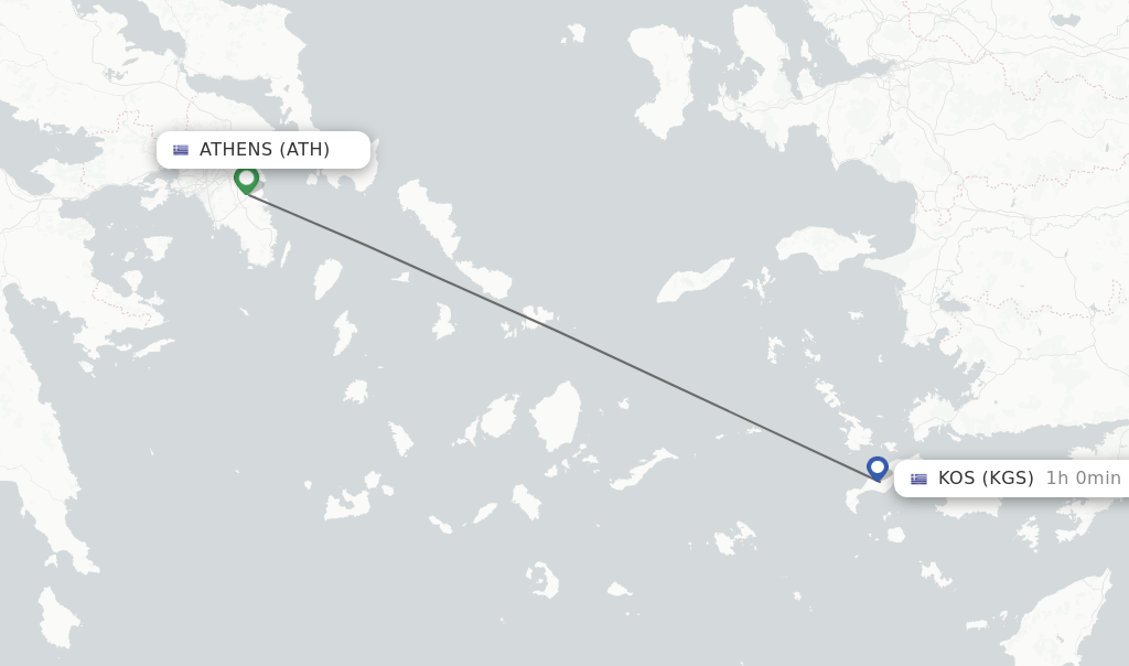 Direct (nonstop) flights from Athens to Kos schedules