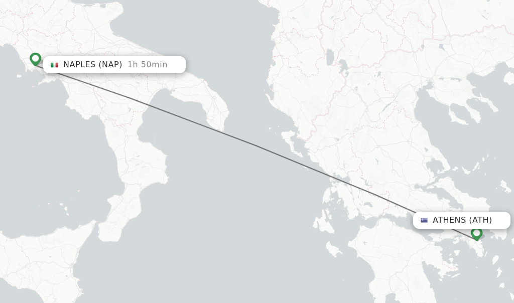 Direct (nonstop) flights from Athens to Naples schedules