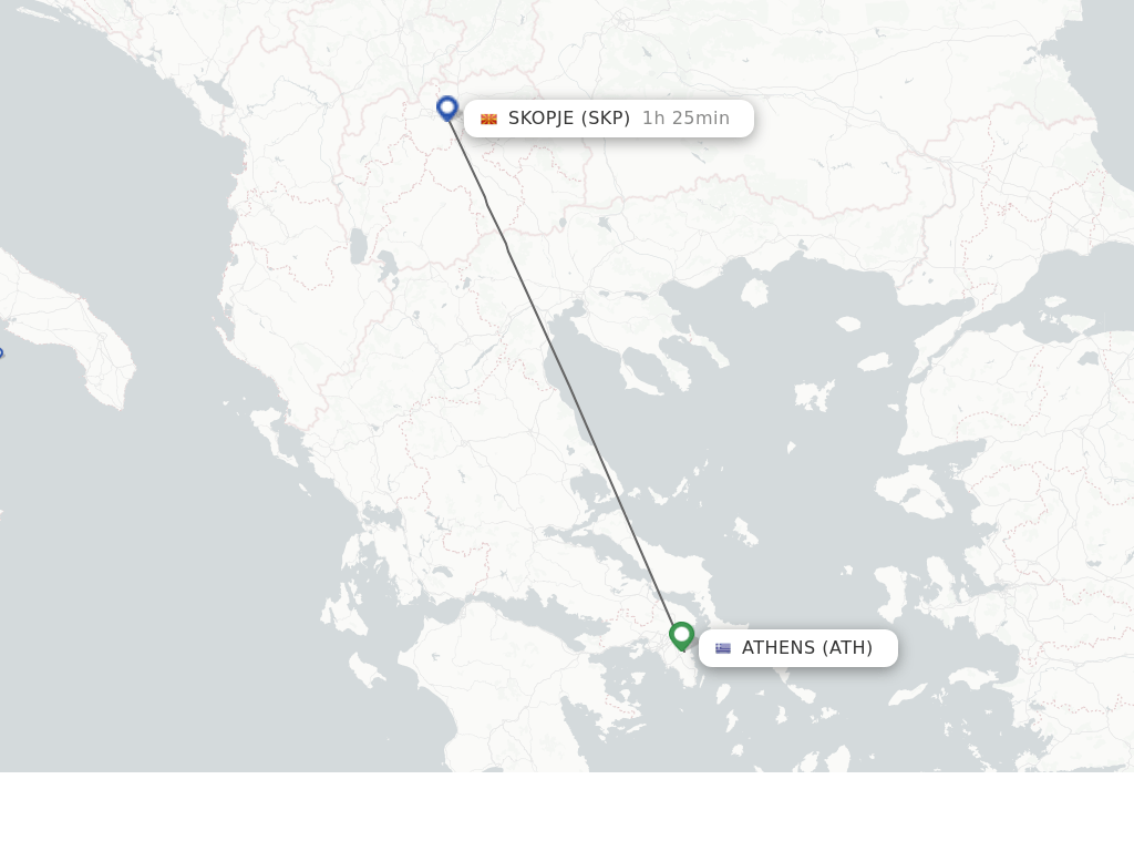 Direct (nonstop) flights from Athens to Skopje schedules