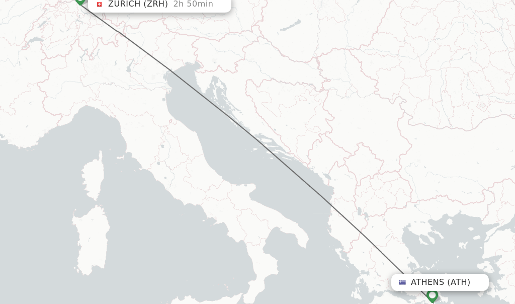 Direct (nonstop) flights from Athens to Zurich schedules