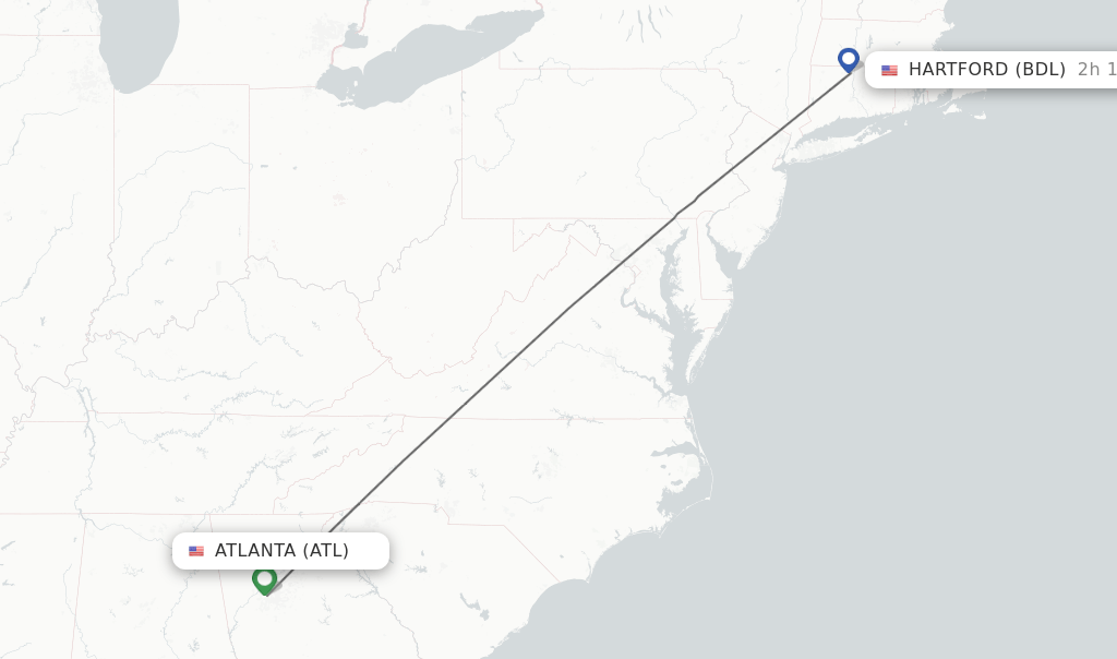 Direct (nonstop) flights from Atlanta to Hartford schedules