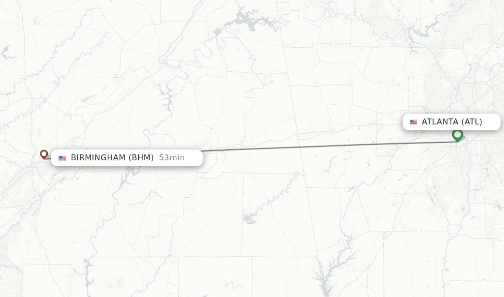 Direct (nonstop) flights from Atlanta to Birmingham schedules