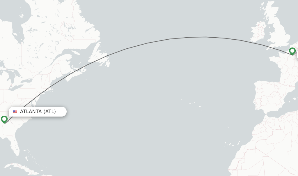 Direct (nonstop) flights from Atlanta to Paris schedules