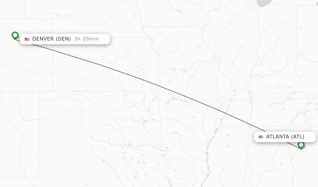 Direct (nonstop) flights from Atlanta to Denver schedules