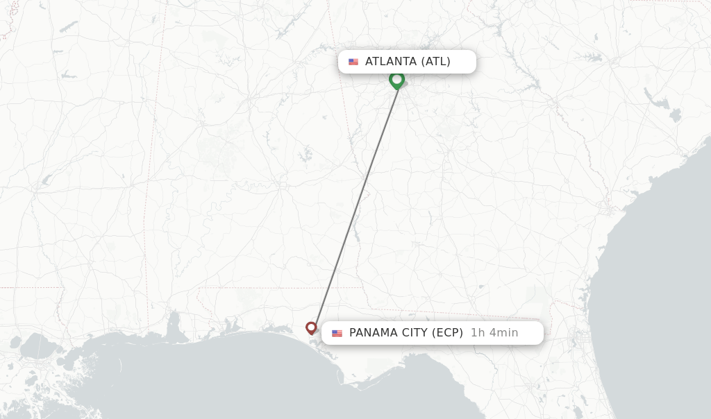 Direct (nonstop) flights from Atlanta to Panama City schedules