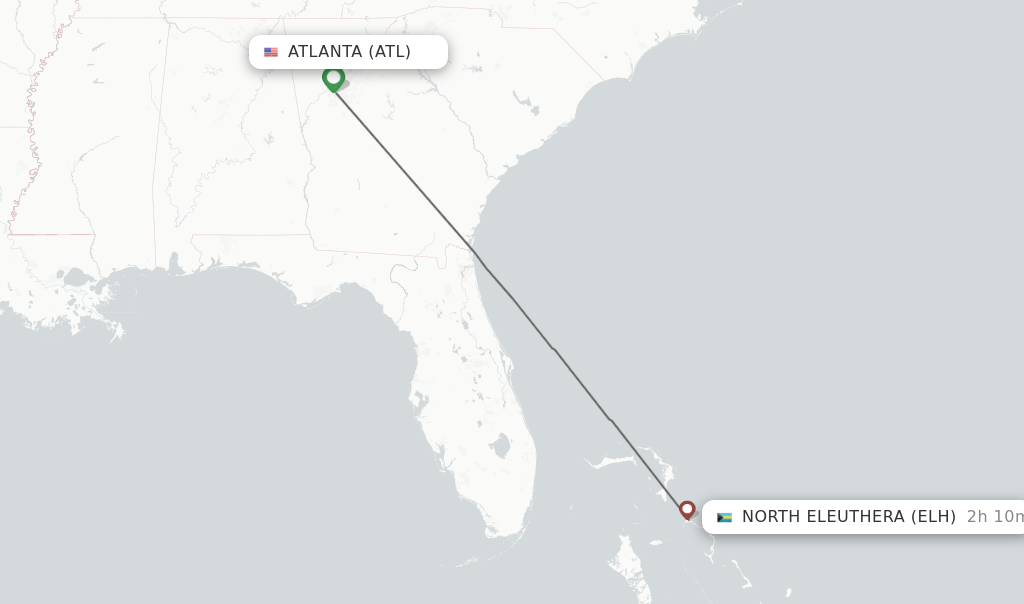 Direct (nonstop) flights from Atlanta to North Eleuthera schedules