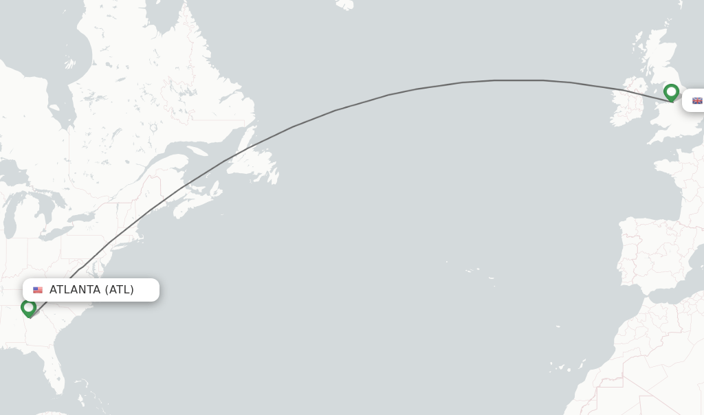 Direct (nonstop) flights from Atlanta to Manchester schedules