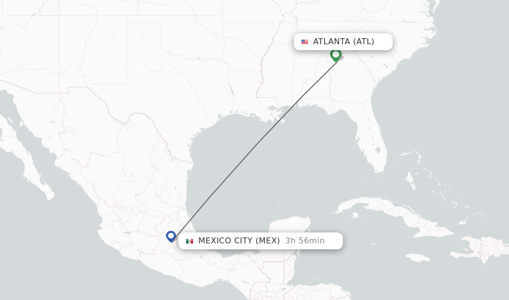 Direct (nonstop) flights from Atlanta to Mexico City schedules