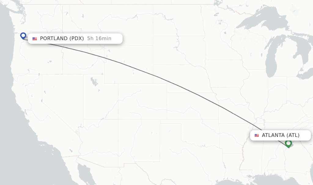 Direct (nonstop) flights from Atlanta to Portland schedules