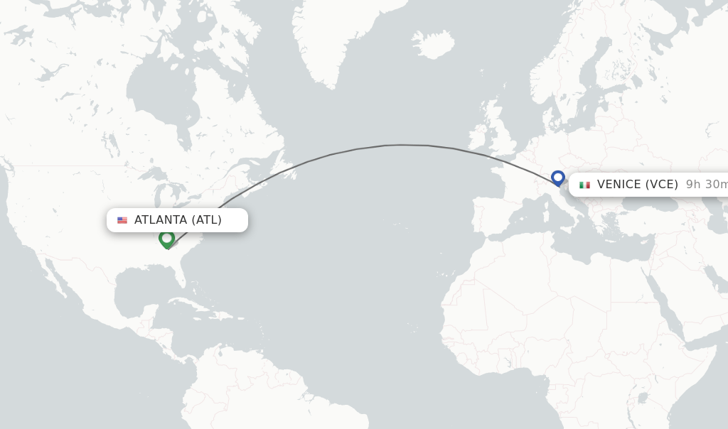 Direct (nonstop) flights from Atlanta to Venice schedules