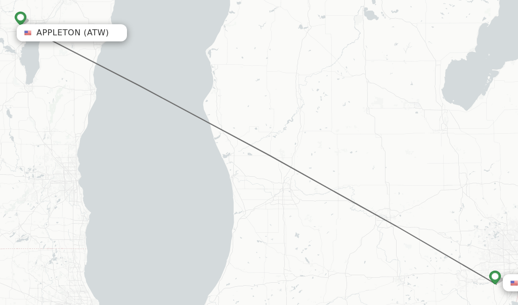 Direct (nonstop) flights from Appleton to Detroit schedules