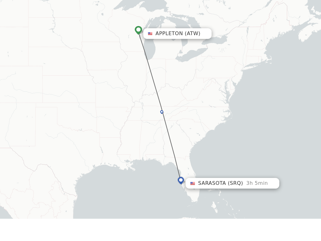 Direct (nonstop) flights from Appleton to Sarasota schedules
