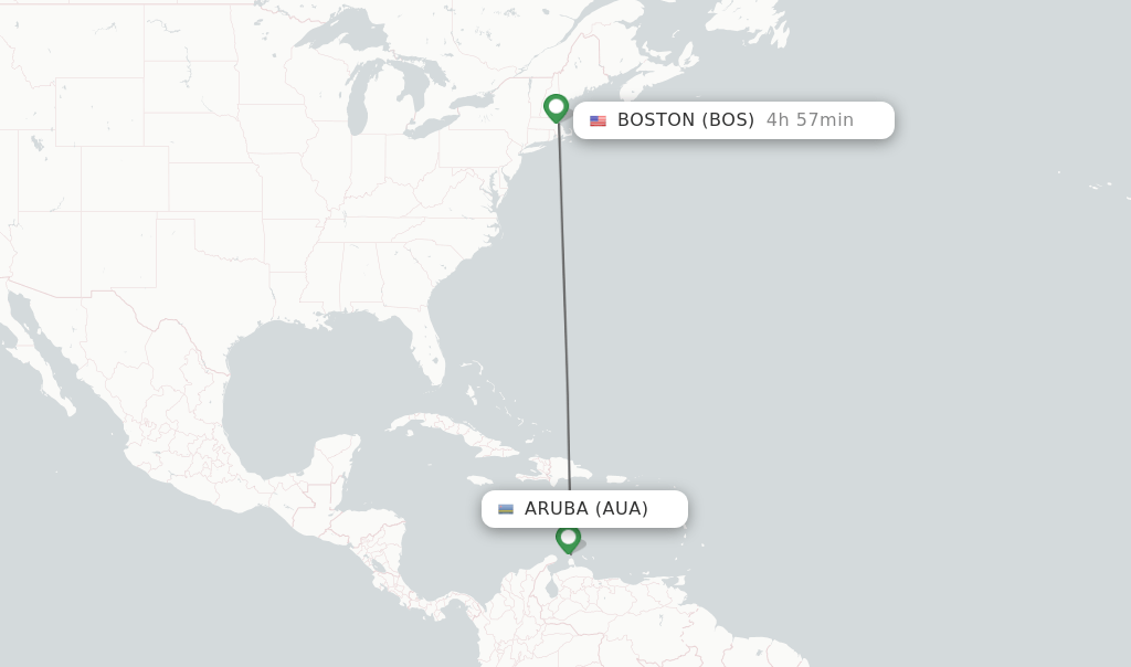 Direct (nonstop) flights from Aruba to Boston schedules