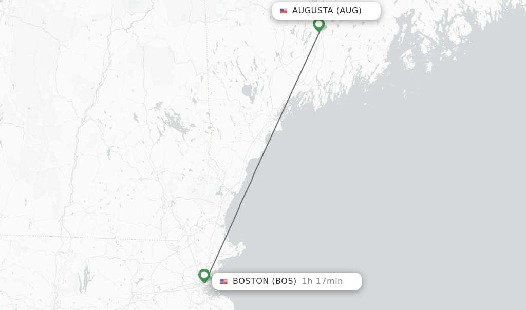 Direct (nonstop) flights from Augusta to Boston schedules