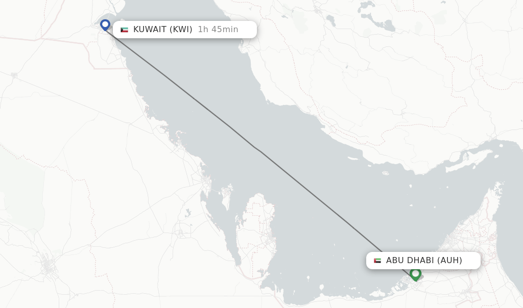 Direct (nonstop) flights from Abu Dhabi to Kuwait schedules