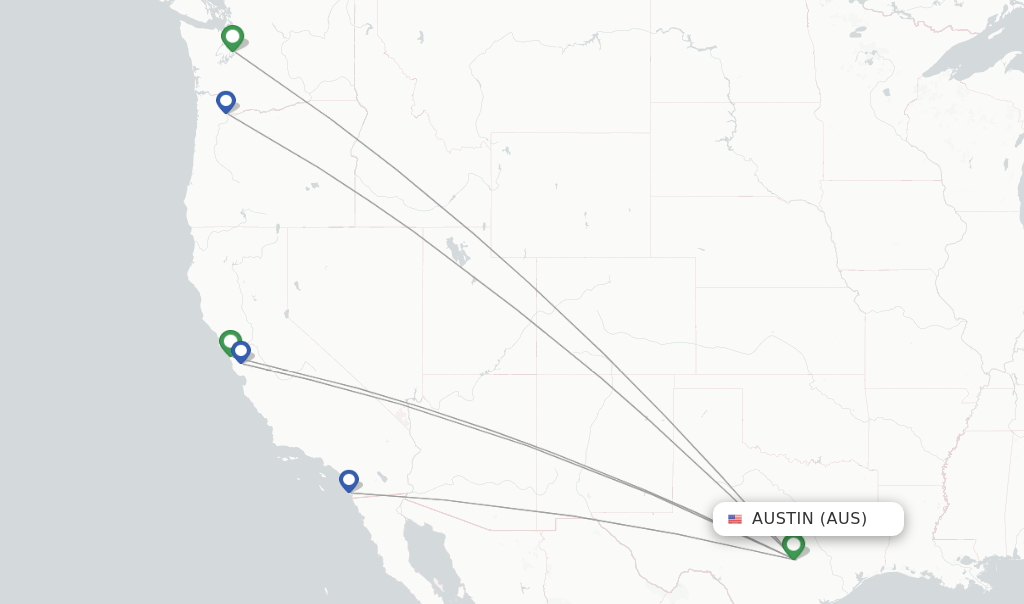 Alaska Airlines flights from Austin, AUS