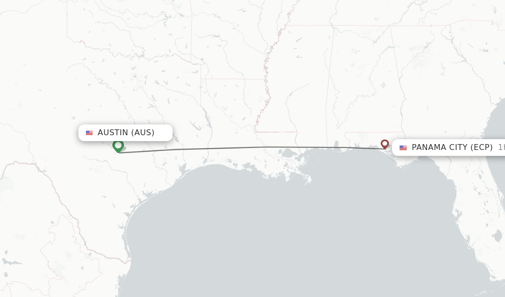 Direct (nonstop) flights from Austin to Panama City schedules