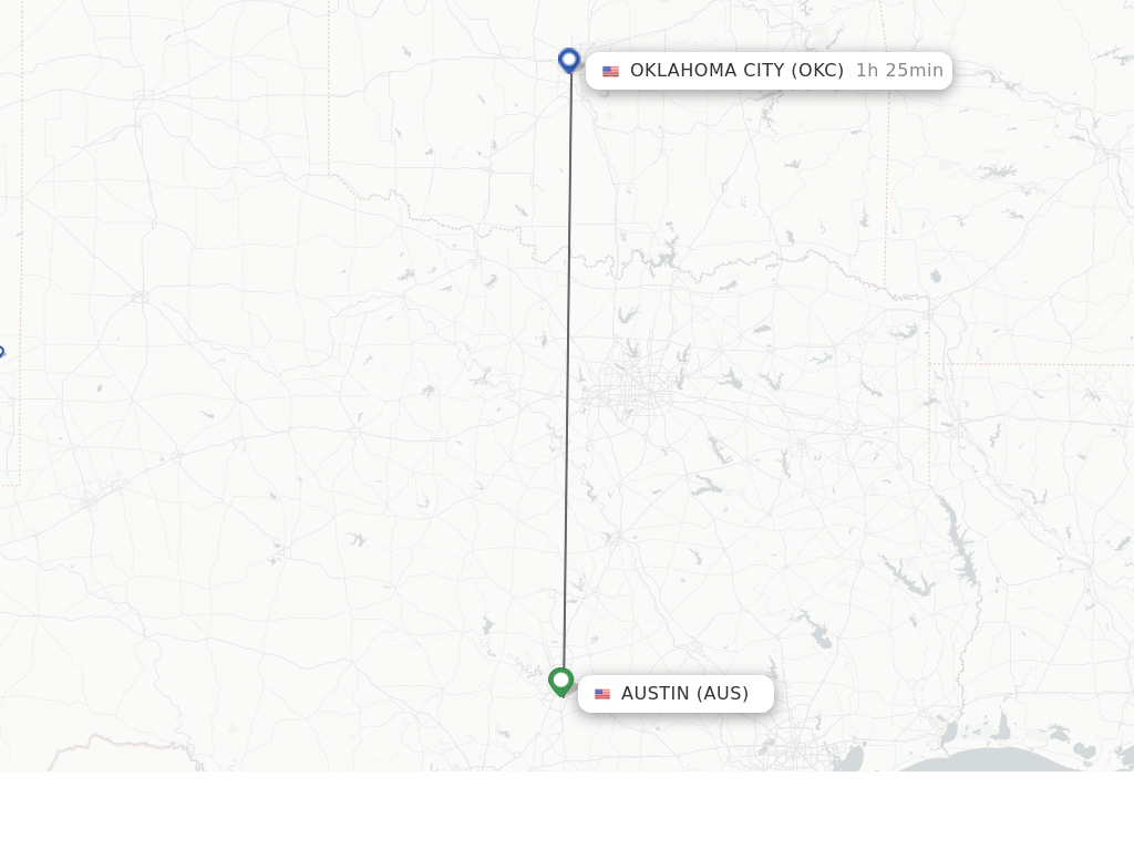 Direct (nonstop) flights from Austin to Oklahoma City schedules