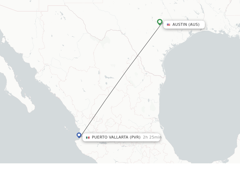 Direct (nonstop) flights from Austin to Puerto Vallarta schedules