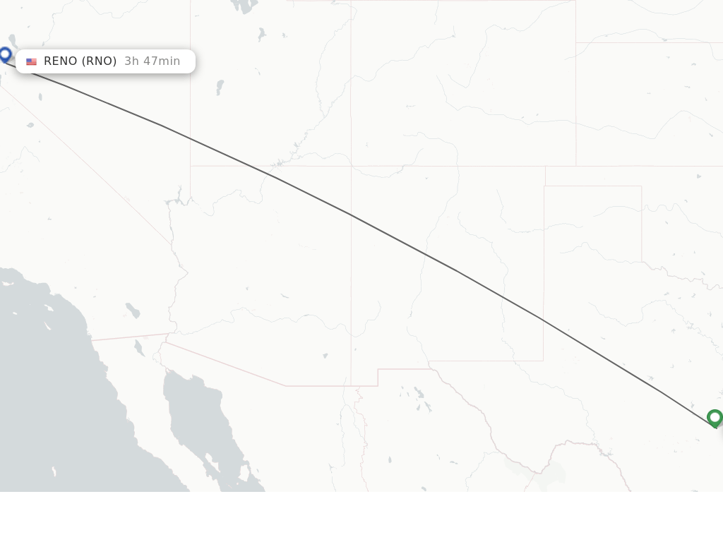 Direct (nonstop) flights from Austin to Reno schedules