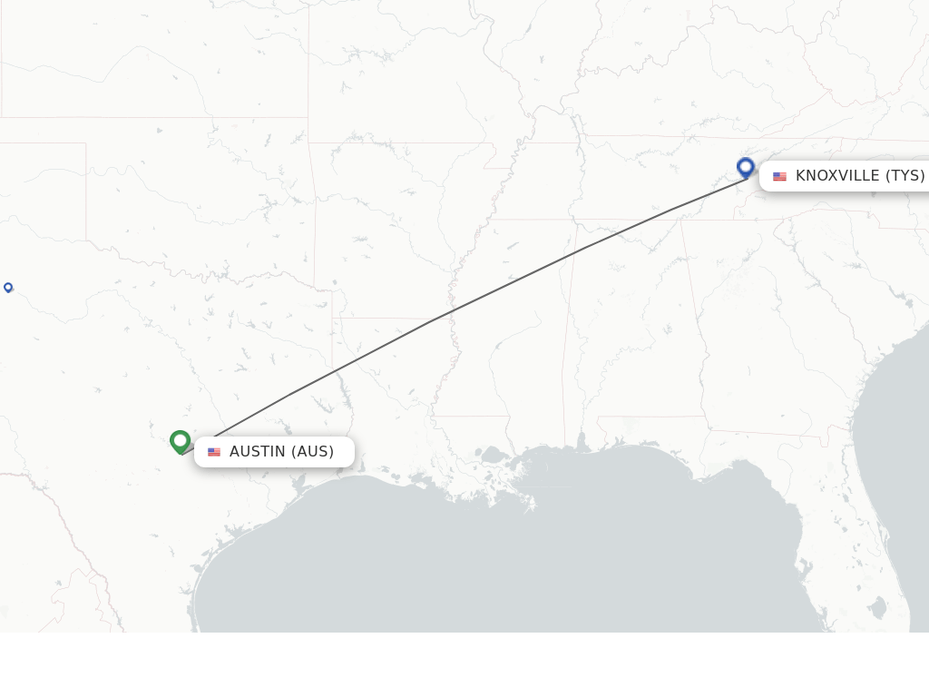 Direct (nonstop) flights from Austin to Knoxville schedules