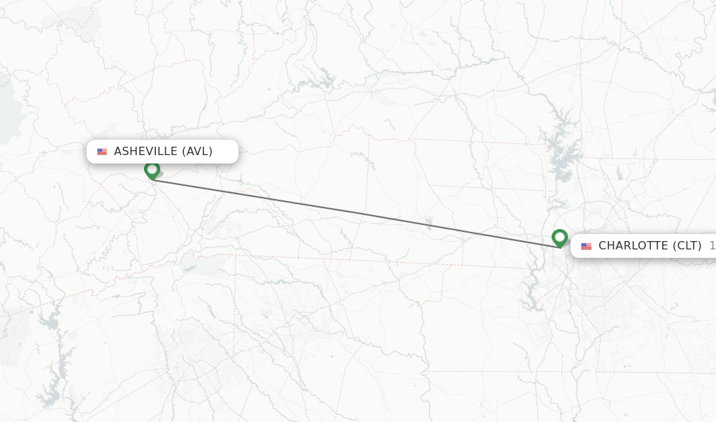 Direct (nonstop) flights from Asheville to Charlotte schedules
