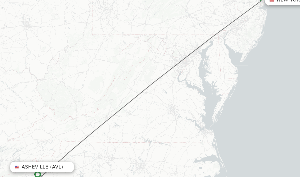 Direct (nonstop) flights from Asheville to New York schedules