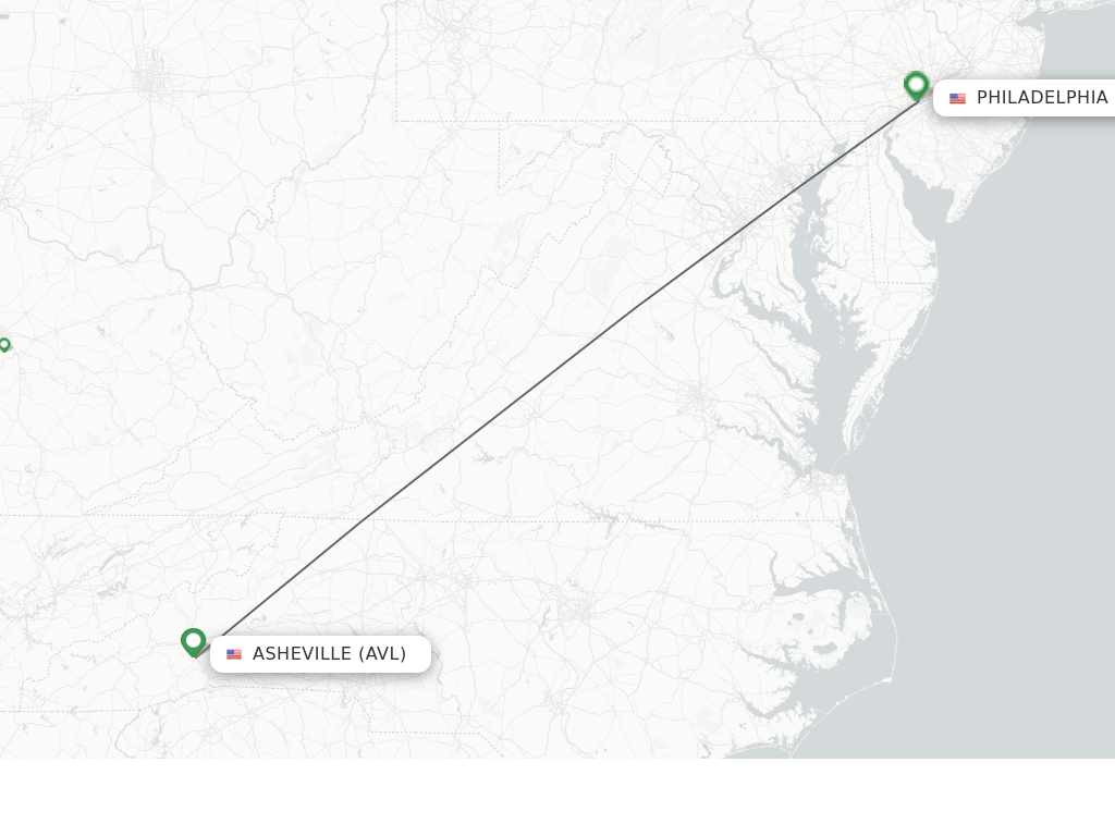 Direct (nonstop) flights from Asheville to Philadelphia schedules