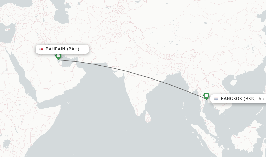 Direct (nonstop) flights from Bahrain to Bangkok schedules