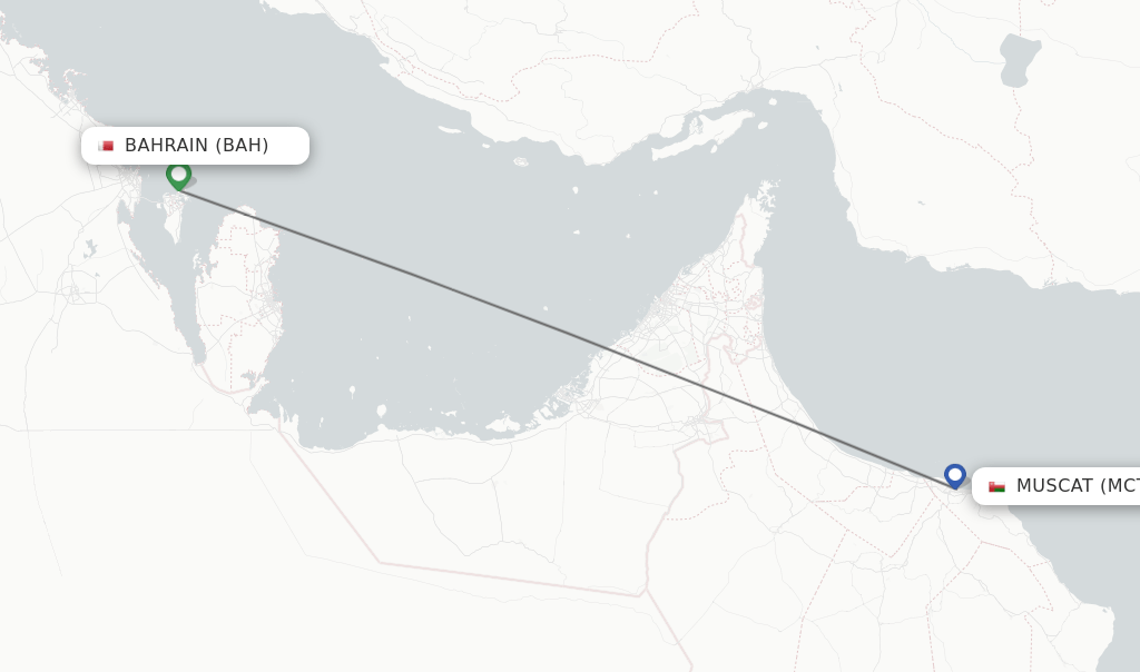 Direct (nonstop) flights from Bahrain to Muscat schedules