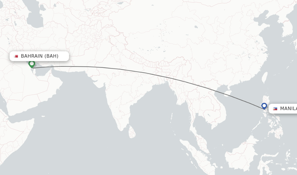 Direct (nonstop) flights from Bahrain to Manila schedules