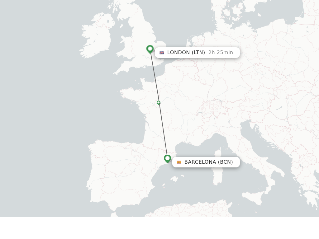 Direct (nonstop) flights from Barcelona to London schedules