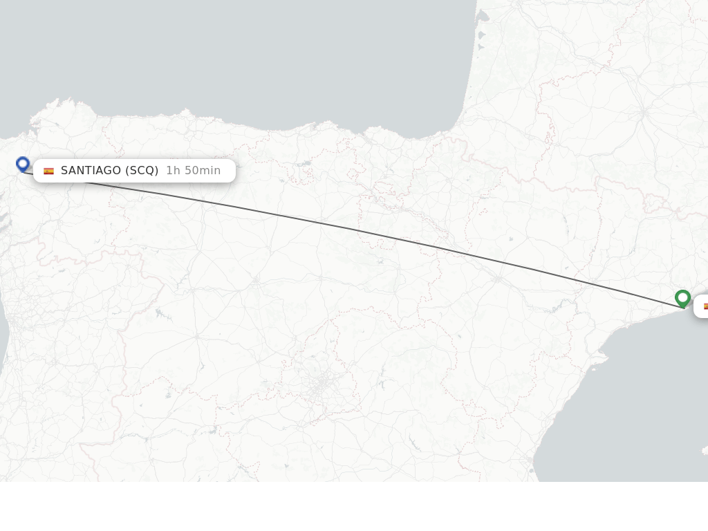 Direct (nonstop) flights from Barcelona to Santiago De Compostela